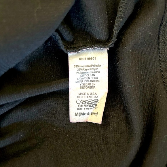 Women’s Black Bodycon Dress with Cream Lace Print Peplum - Size Medium - Picture 5 of 7